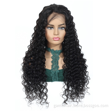 10A Malaysian Deep Wave Human Cuticle Aligned Hair Lace Front Wig For Black Women Pre Plucked Transparent Swiss Lace Frontal Wig
